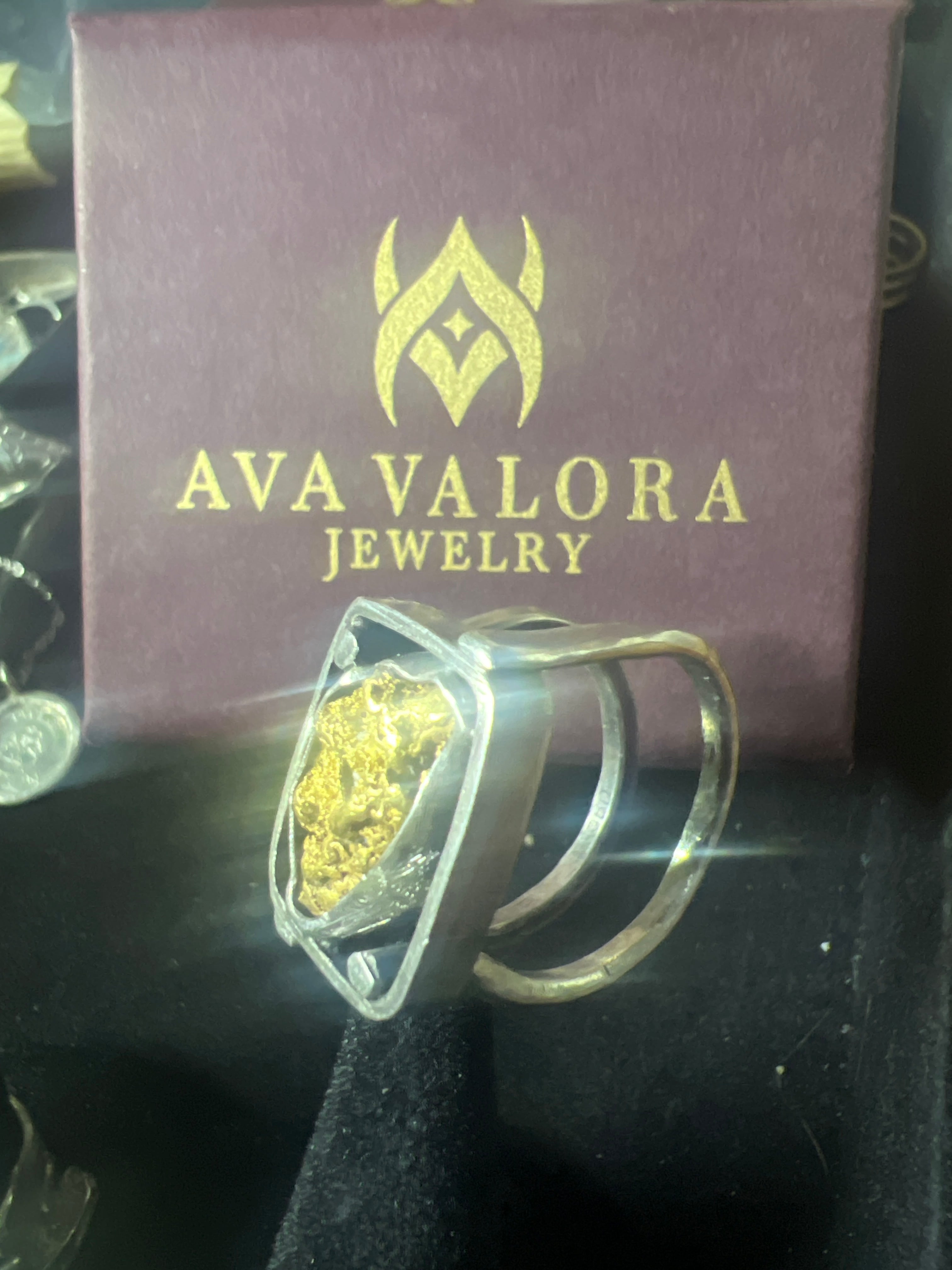 Men’s wedding ring, Sterling silver band with a 4 g gold nugget(Sonoran Desert, natural golden nugget)