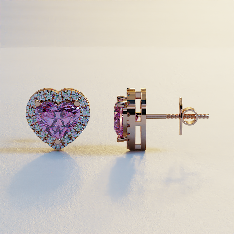 925 Sterling Silver Stud Earrings with Round-Cut CZ Stones