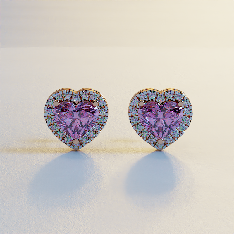 925 Sterling Silver Stud Earrings with Round-Cut CZ Stones
