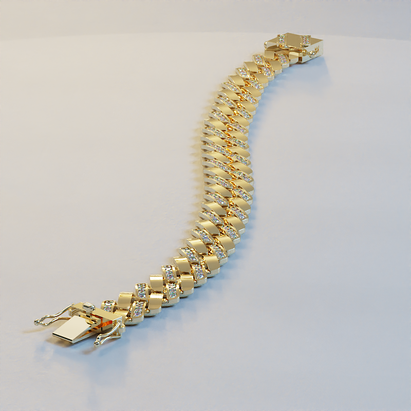 Mens Cuban Bracelet | 925 Silver CZ Link | Ava Valora