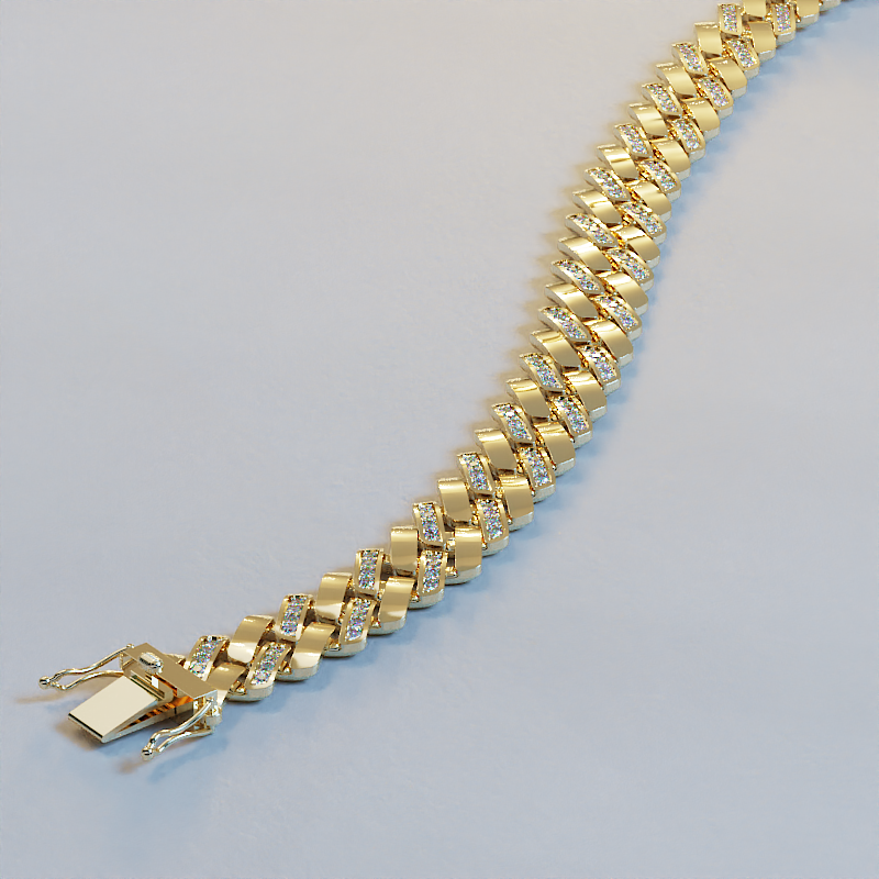 Mens Cuban Bracelet | 925 Silver CZ Link | Ava Valora