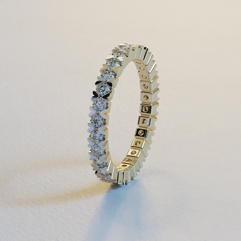 AVA VALORA 925 Sterling Silver Eternity Ring – Sparkling Stone Band in Gold, Silver & Rose Gold Finish
