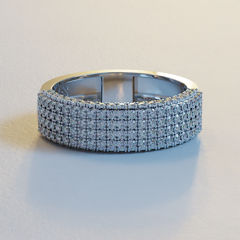 AVA VALORA - 925 Sterling Silver Imperial Ice Men's Pavé CZ Statement Ring – Gold & Silver Finish | Luxury Iced-Out Band Ring for Men