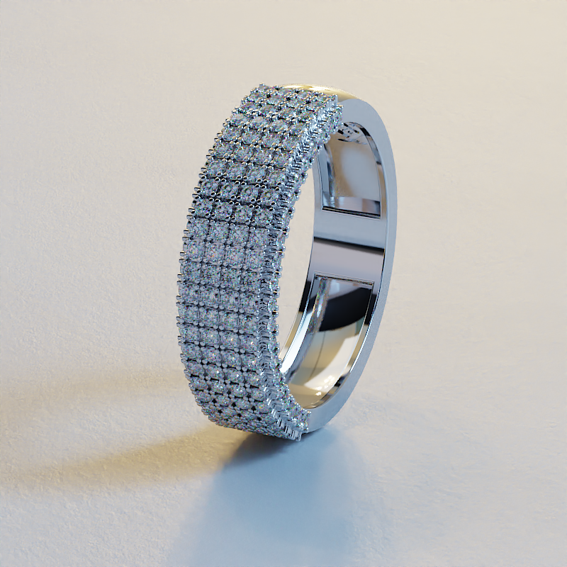 AVA VALORA - 925 Sterling Silver Imperial Ice Men's Pavé CZ Statement Ring – Gold & Silver Finish | Luxury Iced-Out Band Ring for Men