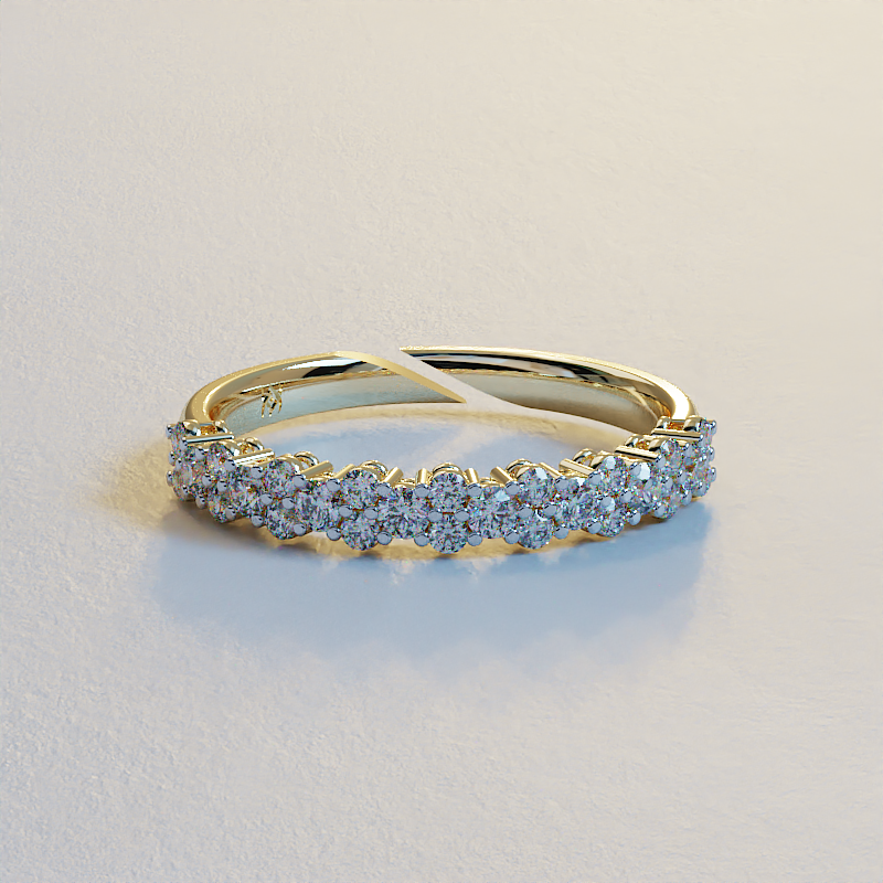 AVA VALORA - 925 Sterling Silver Adjustable Pavé Eternity Ring for Women – Gold, Silver & Rose Gold Finish