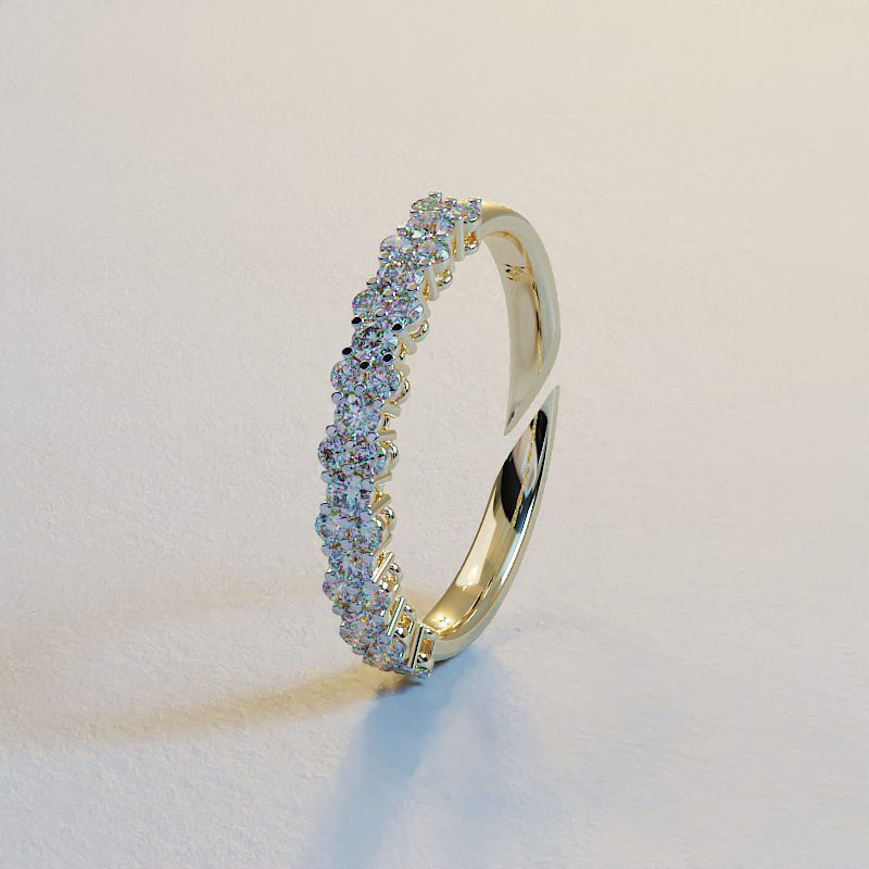 AVA VALORA - 925 Sterling Silver Adjustable Pavé Eternity Ring for Women – Gold, Silver & Rose Gold Finish
