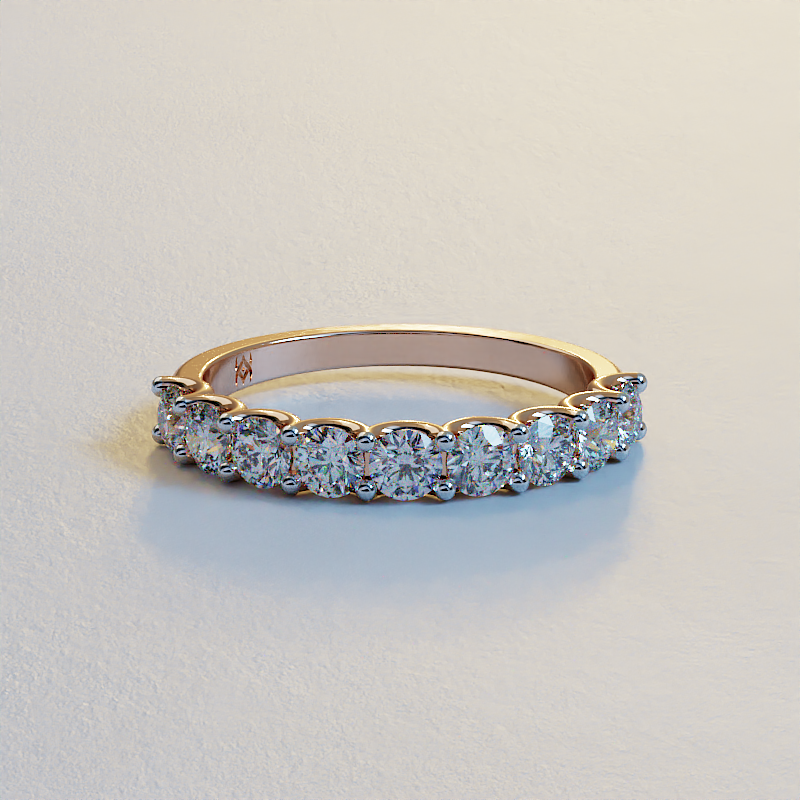 AVA VALORA - 925 Sterling Silver Adjustable Half Eternity Ring with Brilliant Round Stones – Gold, Silver & Rose Gold Finish