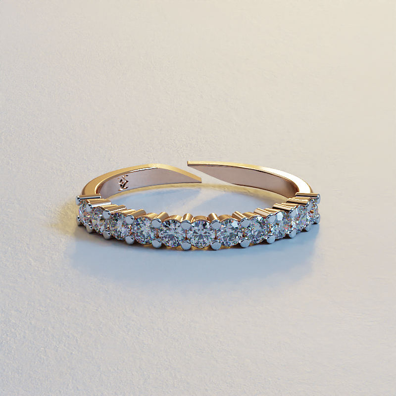 AVA VALORA - 925 Sterling Silver Adjustable CZ Half Eternity Ring for Women – Gold, Silver & Rose Gold Finish