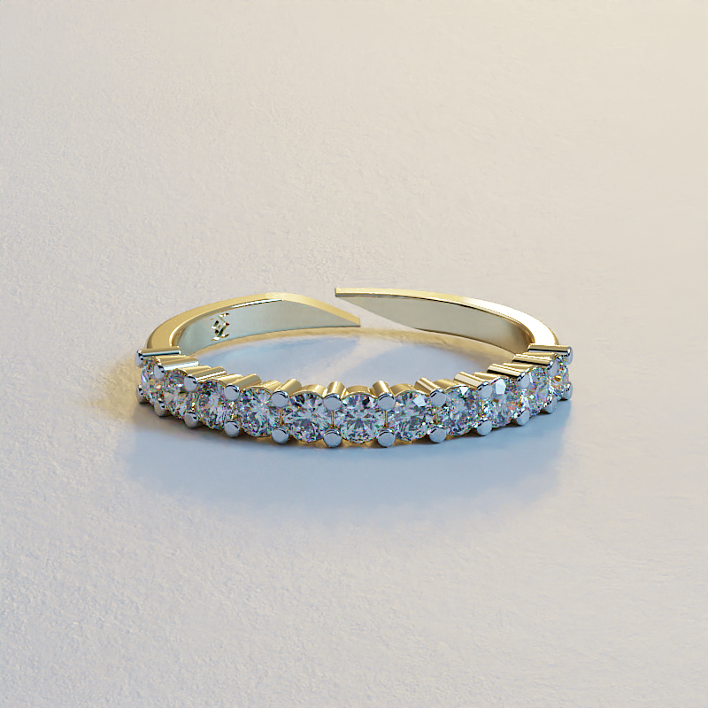AVA VALORA - 925 Sterling Silver Adjustable CZ Half Eternity Ring for Women – Gold, Silver & Rose Gold Finish