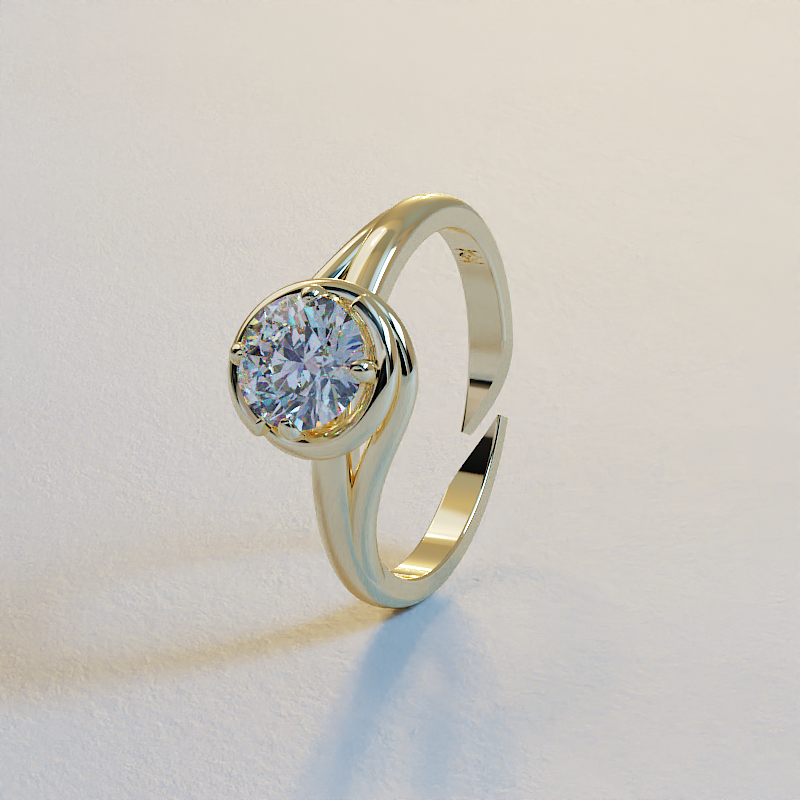 AVA VALORA - 925 Sterling Silver Celestia Grace Adjustable Solitaire Ring for Women – Gold, Silver & Rose Gold Finish | CZ Engagement Style Ring | Adjustable Fit for US Sizes
