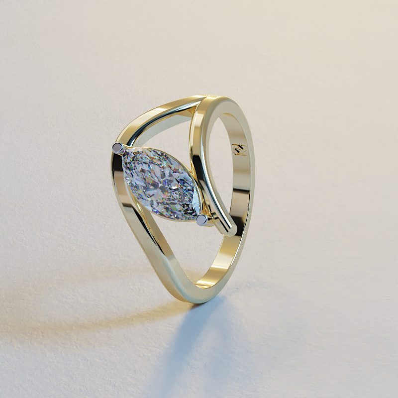 AVA VALORA - 925 Sterling Silver Marquise Muse™ Solitaire Ring for Women – Marquise Cut CZ Ring in Gold, Silver & Rose Gold