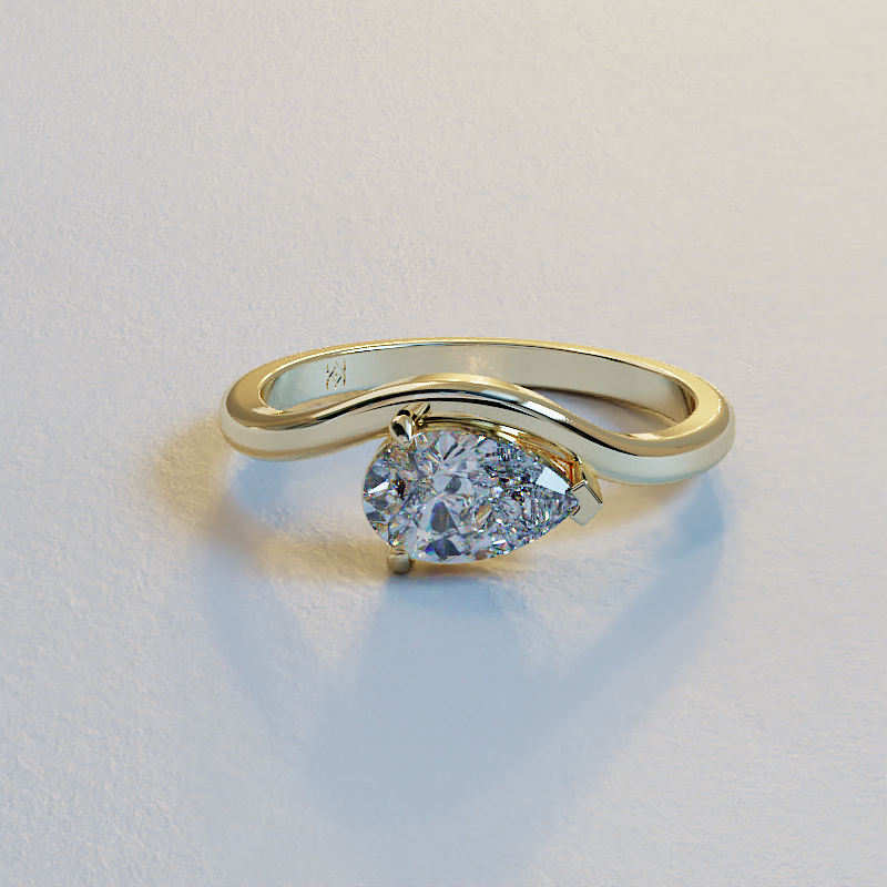 AVA VALORA - 925 Sterling Silver Pearluxe Teardrop Solitaire Ring for Women – Pear Cut CZ Ring in Gold, Silver & Rose Gold