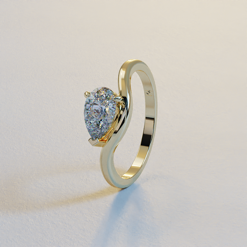 AVA VALORA - 925 Sterling Silver Pearluxe Teardrop Solitaire Ring for Women – Pear Cut CZ Ring in Gold, Silver & Rose Gold