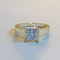 AVA VALORA - •	925 Sterling Silver Regal Prism Adjustable Solitaire Ring for Women – Princess Cut CZ Ring in Gold, Silver & Rose Gold