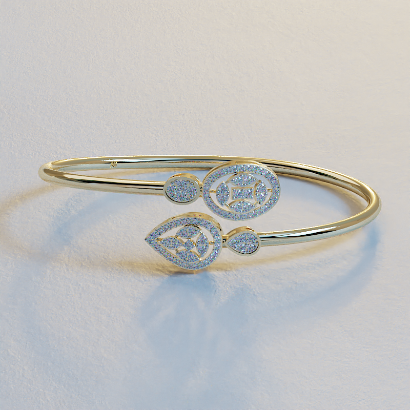 Wire Bangle Bracelet | CZ Bypass | Ava Valora