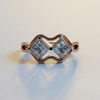 AVA VALORA - 925 Sterling Silver Infinity Duo Princess Toi et Moi Adjustable Ring – Dual Princess-Cut CZ | Gold, Silver & Rose Gold