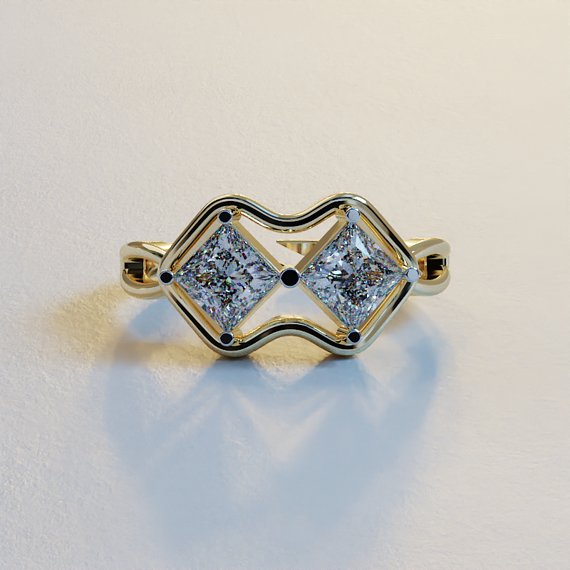 AVA VALORA - 925 Sterling Silver Infinity Duo Princess Toi et Moi Adjustable Ring – Dual Princess-Cut CZ | Gold, Silver & Rose Gold